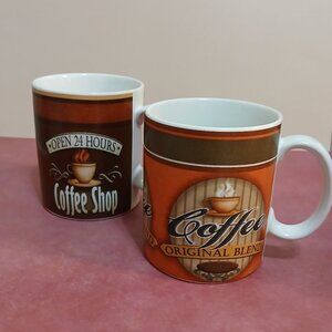 Coffee Signs by Angela Anderson for Mikasa-2 Coffee Mugs